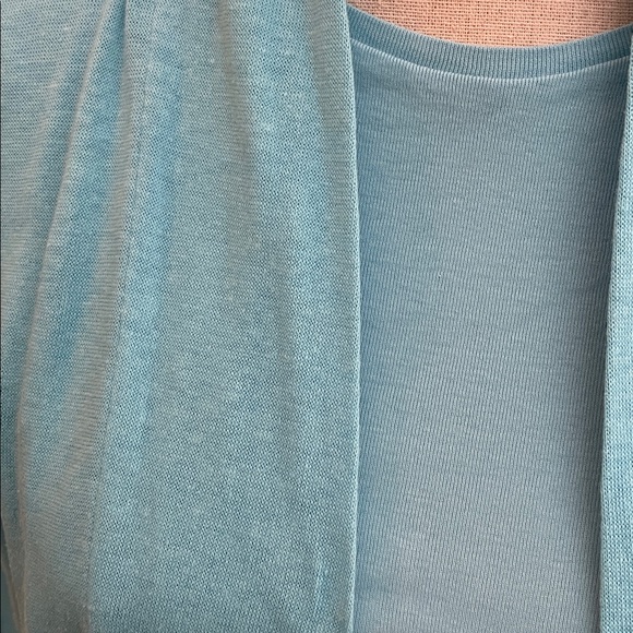 Talbots Sky Blue Knit Sweater and tee - Picture 2 of 6